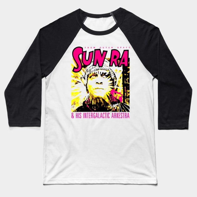 Sun Ra Baseball T-Shirt by HAPPY TRIP PRESS